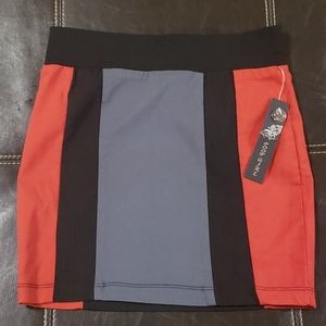 Color block mini skirt- size small NWT
